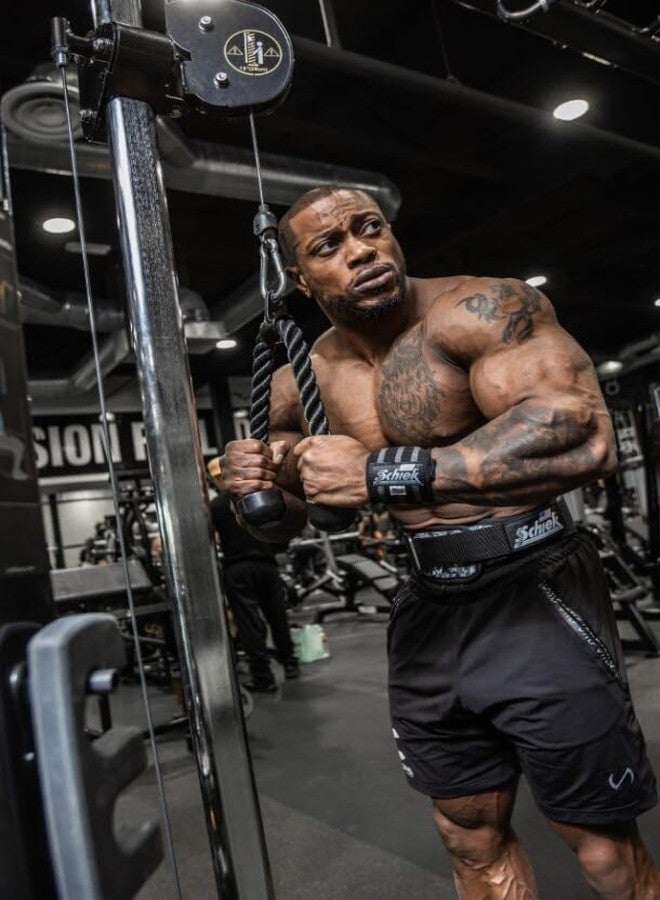 Schiek Sports Heavy Duty Wrist Wraps - Gym Workouts Wrist Support - Black Out Line Wrist Wraps - Image 3